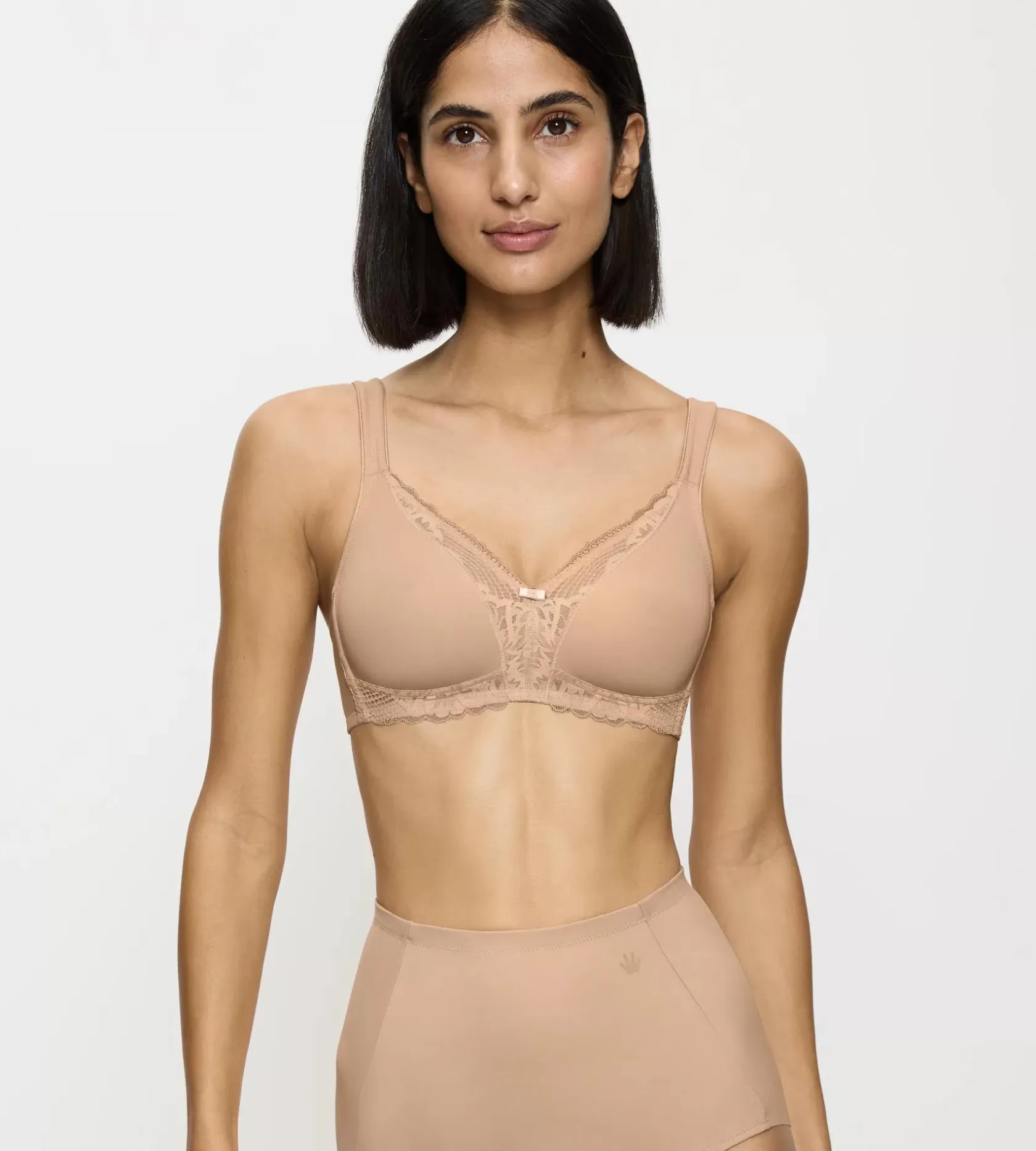 Fuld Cup Bh | Bh'er Uden Bøjle>Triumph MODERN LACE+COTTON NeutralBeige