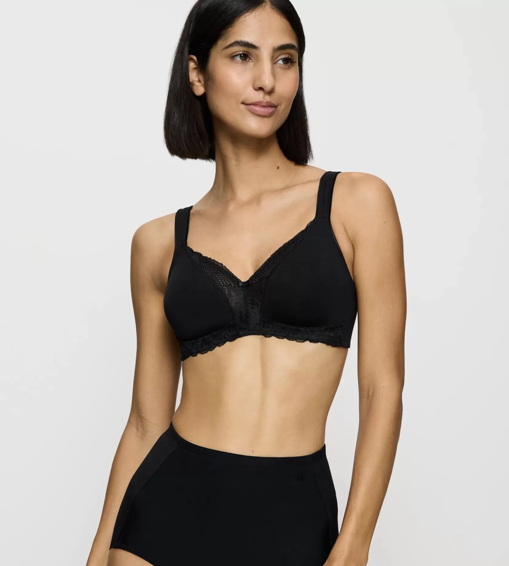 Fuld Cup Bh | Bh'er Uden Bøjle>Triumph MODERN LACE+COTTON Black