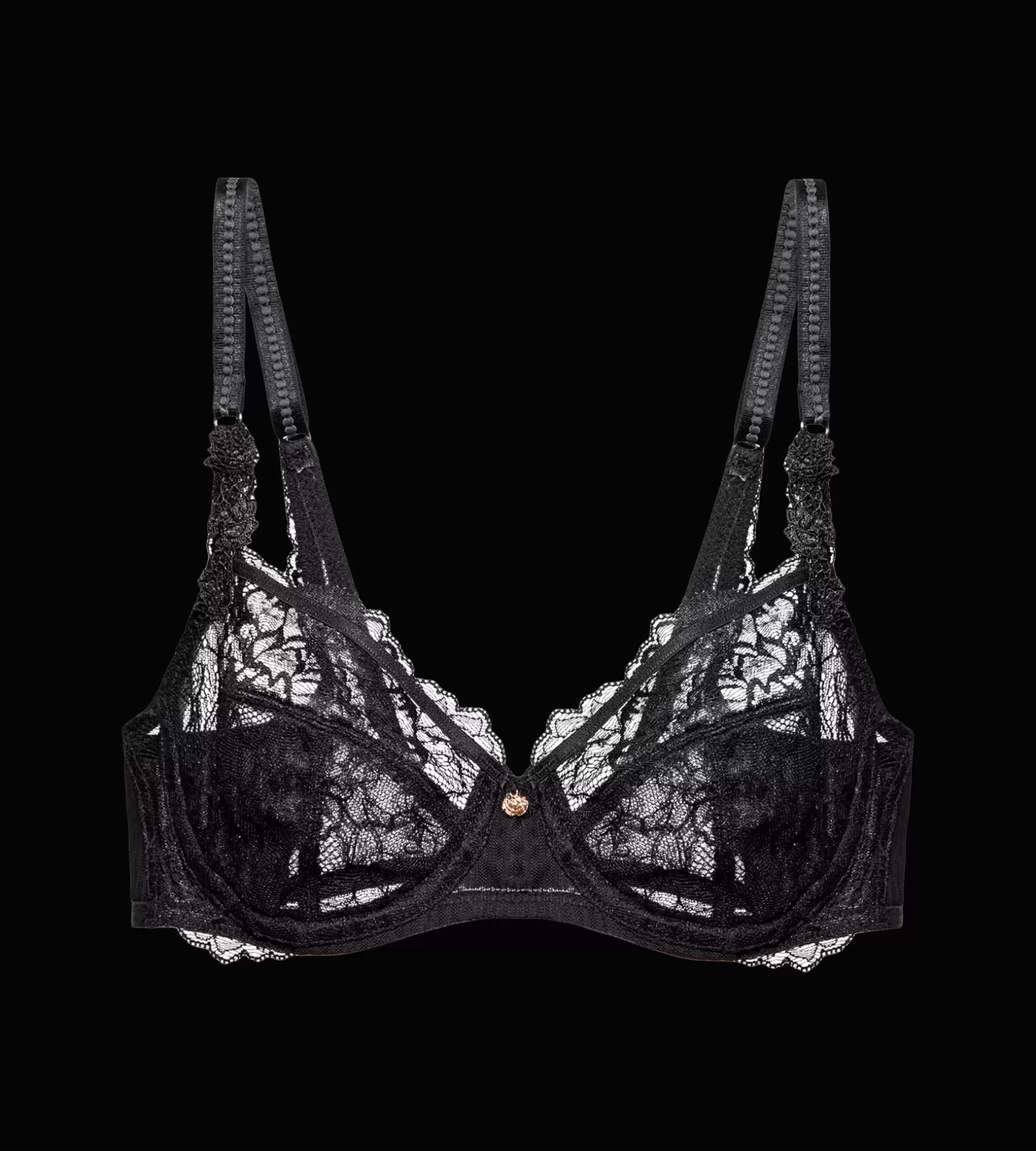 Fuld Cup Bh | Bøjle-bh'er>Triumph PEONY FLORALE Black